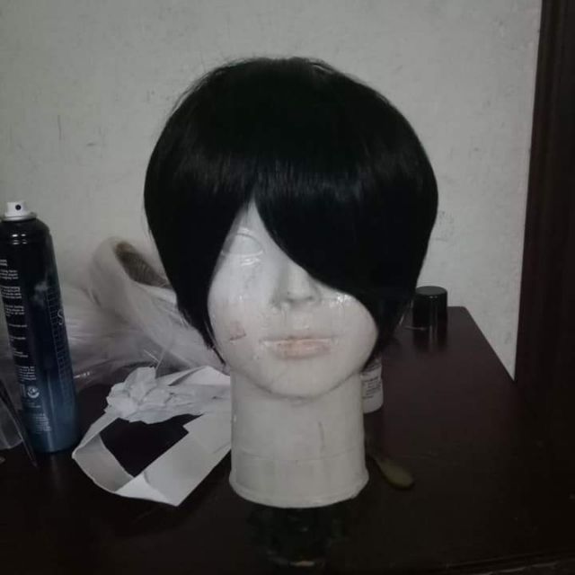 tóc giả nam màu đen
