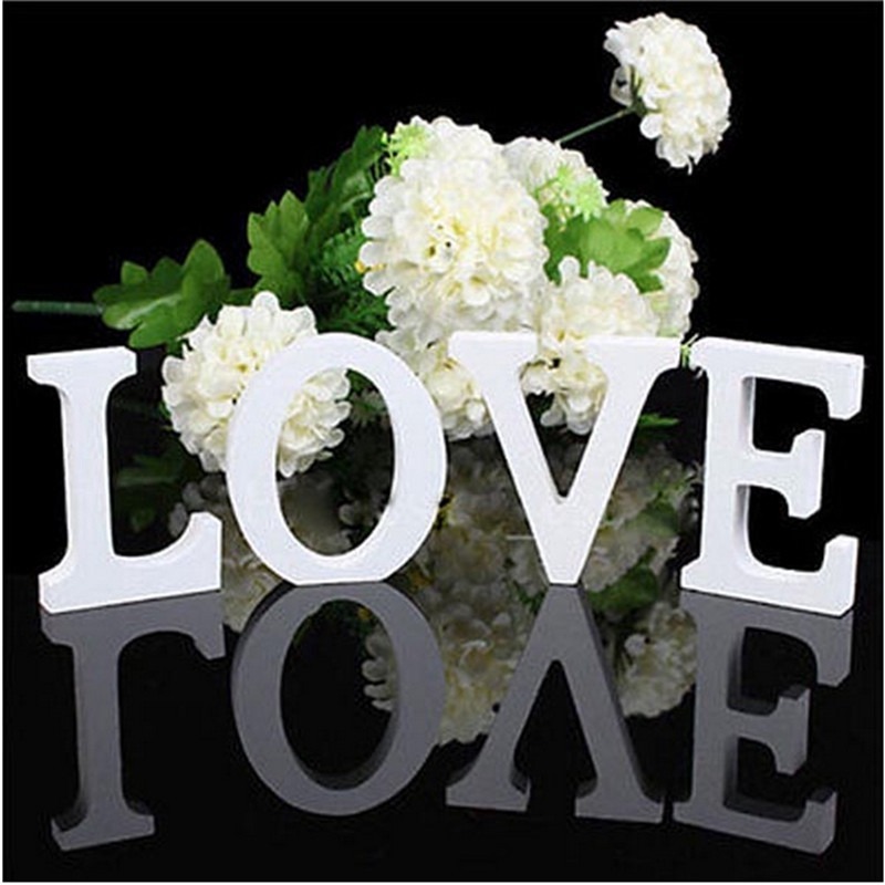 26 Chữ Cái Tiếng Anh Bằng Gỗ Màu Trắng A-Z Trang Trí Tiệc Cưới