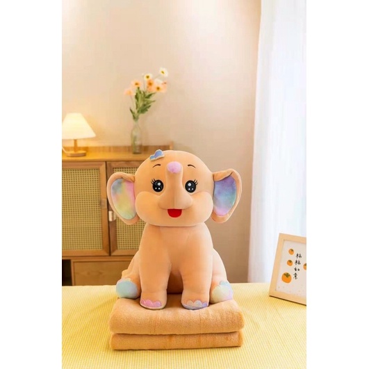 Gấu Kèm Mền, Chăn gối văn phòng, Gấu Bông có Chăn Hàng Quảng Châu