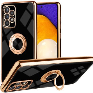 ốp lưng Samsung A52 A52s A72 A32 5G Điện Thoại Dẻo Mạ Vàng Kèm Giá Đỡ Kiểu Camera Sang Trọng Cho