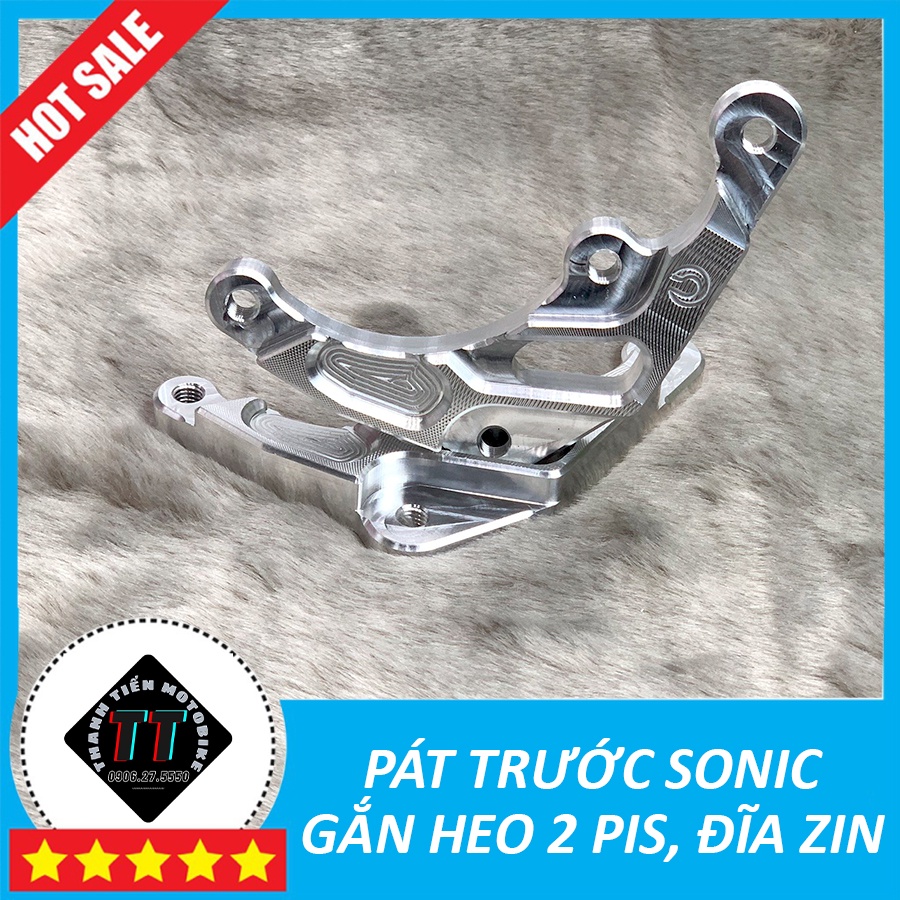 Pát Trước CNC cho xe Sonic, gắn đĩa ZIN theo xe, heo dầu 2piston đối xứng Nissin, Brcmbe, Adelin... gia công tỷ mỉ