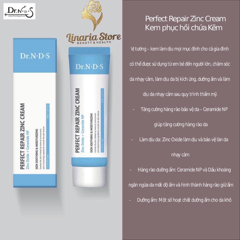Kem kẽm Phục hồi da siêu cấp ẩm Dr NDS - Perfect Repair Zinc Cream | BigBuy360 - bigbuy360.vn