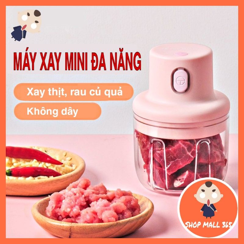 Máy say tỏi ớt mini cầm tay 250ml dòng tích điện mẫu mới nhất