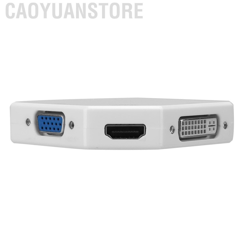 Caoyuanstore Mini DP to VGA/HDMI/DVI Conveter 3 In 1 1080P Video Electronic Adapter White B0404