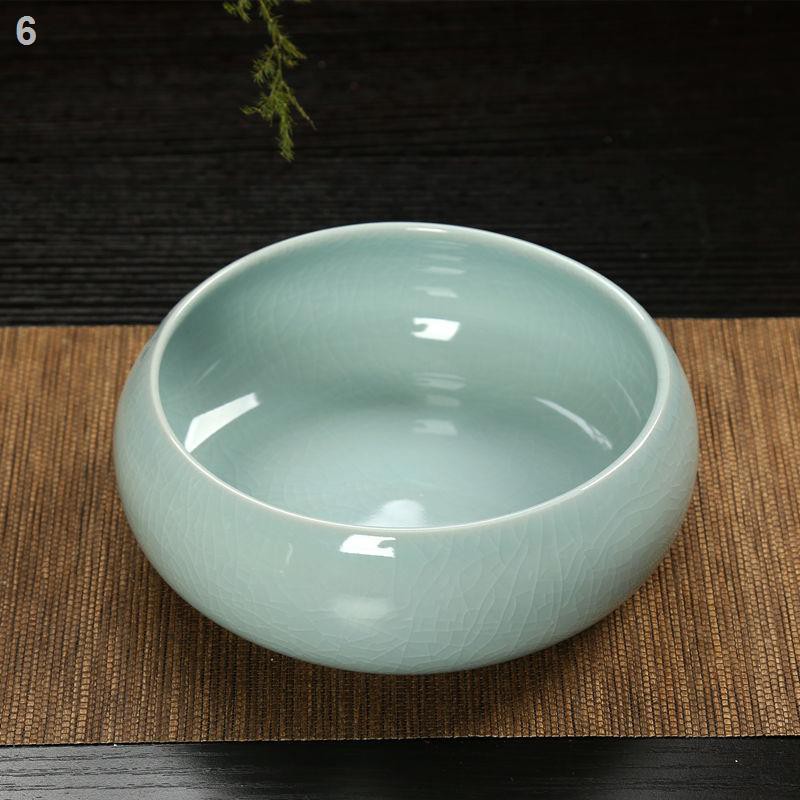 Phụ kiện bộ trà Kung Fu gia dụng bằng gốm sứ rửa cỡ lớn Geyao, đồ dùng để chén và chậu bát nước nhỏ