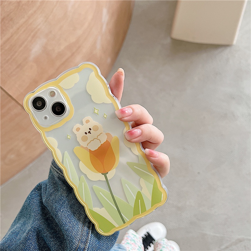 Ốp lưng iphone Ốp Điện Thoại Họa Tiết Hoạt Hình Chú Gấu &amp; Hoa Xinh Xắn Cho iphone13Promax xsmax 12 iphone / xs / 7 / 8 / Pro / Max / Mini-14 Dinuo case