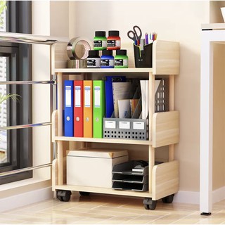 Kệ 3 Tầng Có Bánh Xe - Kệ Gỗ Đựng Gia Vị, Đựng sách , Láp Ráp Đơn Giản Dễ Dàng