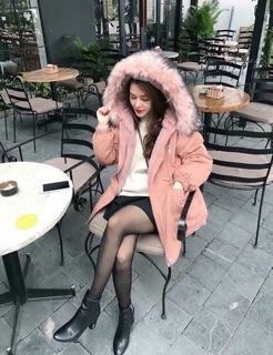 Áo kaki mũ lông siêu ấm