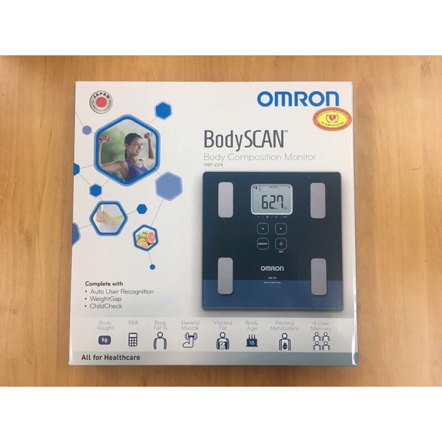 🌺 Máy Cân Đo Lượng Mỡ Cơ Thể Omron HBF 224 Tự Động, Cho Kết Quả Nhanh, Chính Xác  Chính Hãng Bảo Hành 24 Tháng