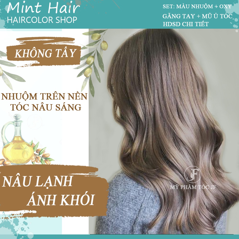 Thuốc nhuộm tóc màu NÂU LẠNH ÁNH KHÓI - Lên Từ Nền Nâu level 5,6 - KHÔNG TẨY