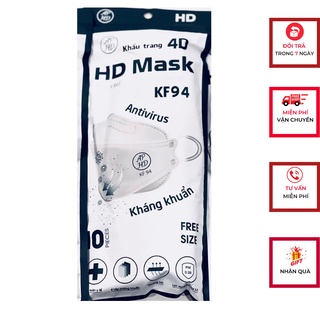 1 gói 10 cái khẩu trang y tế, khẩu trang f94 hàn quốc an phong hd mask - ảnh sản phẩm 1