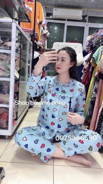 Bộ lanh sau sinh có khoá kéo cho con ti