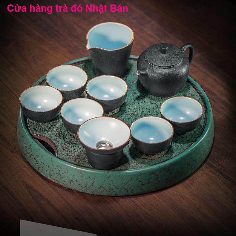 nhà ăn> Khay trà hoa sen lưu trữ nước gốm sứ Kung Fu Trung Quốc Bộ1