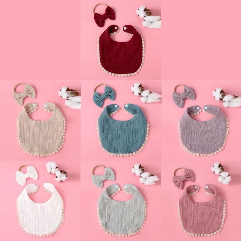 Set 2 Món Băng Đô Nơ Co Giãn Phong Cách Công Chúa Cho Bé Gái