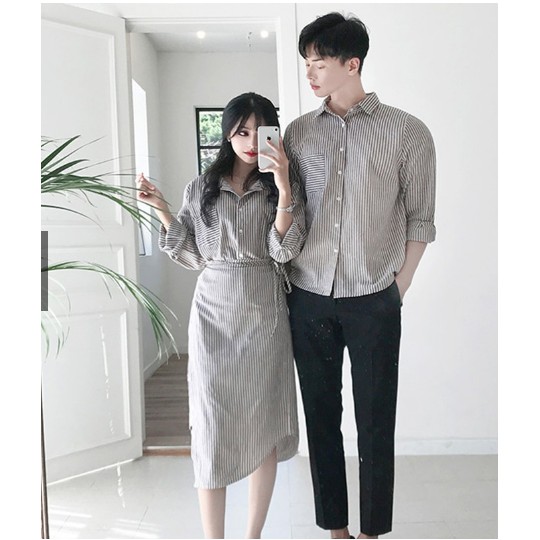 Đồ đôi đẹp, Đồ đôi váy nữ sơ mi nam Hàn Quốc Couple