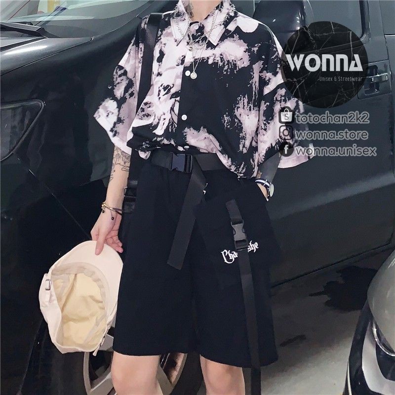 (ORDER) {Ảnh thật 5 ảnh cuối} Áo sơ mi tie-dye màu loang dark storm - ulzzang oversize form rộng unisex Hàn | BigBuy360 - bigbuy360.vn