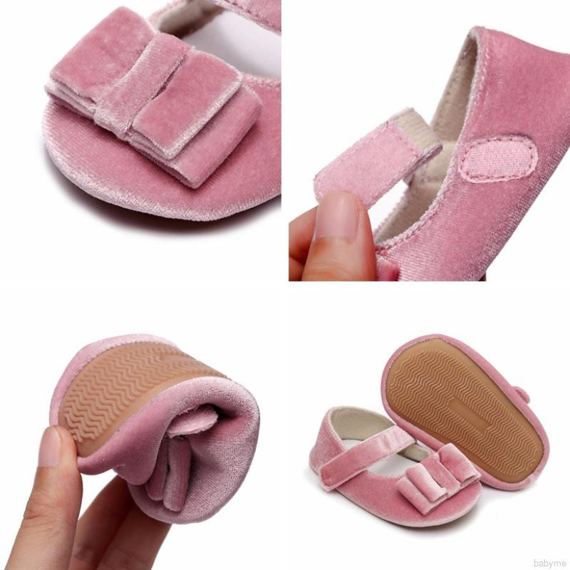 Giày búp bê tập đi đính nơ dễ thương cho bé gái