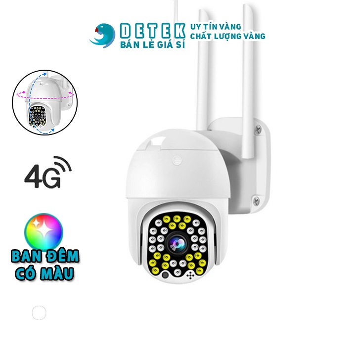 Camera 4G Yoosee D32S ngoài trời chống nước chống bụi 32 bóng LED hỗ trợ quay màu ban đêm tích hợp khe sim 4G