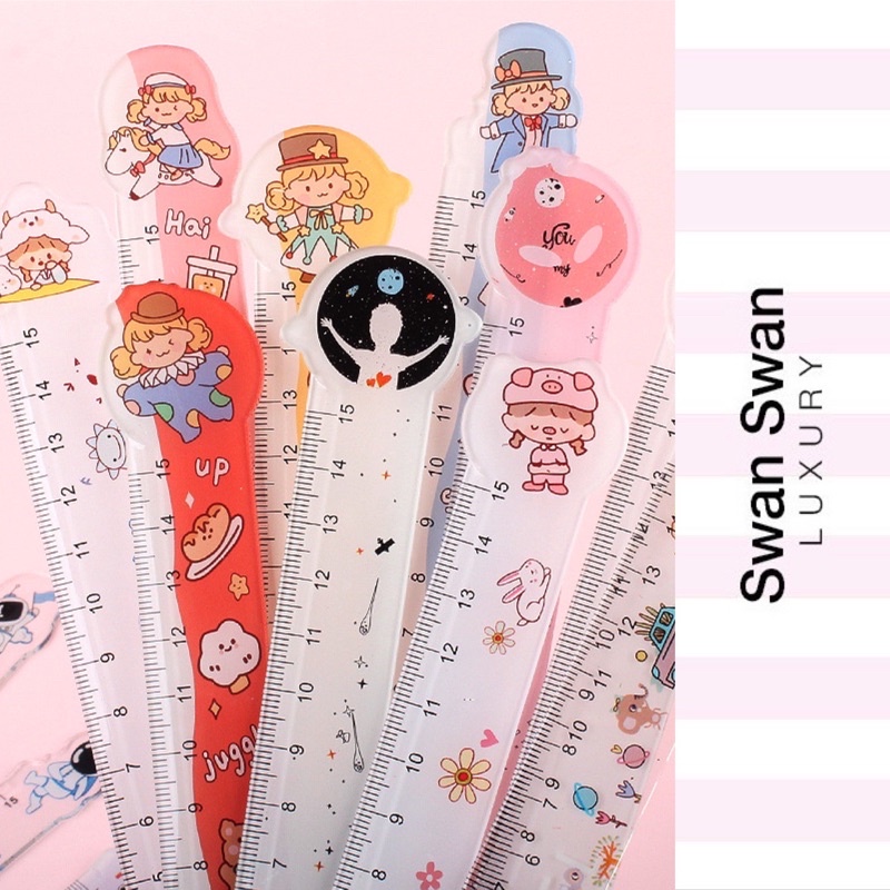Thước Kẻ Đầu Thú Dễ Thương 15cm