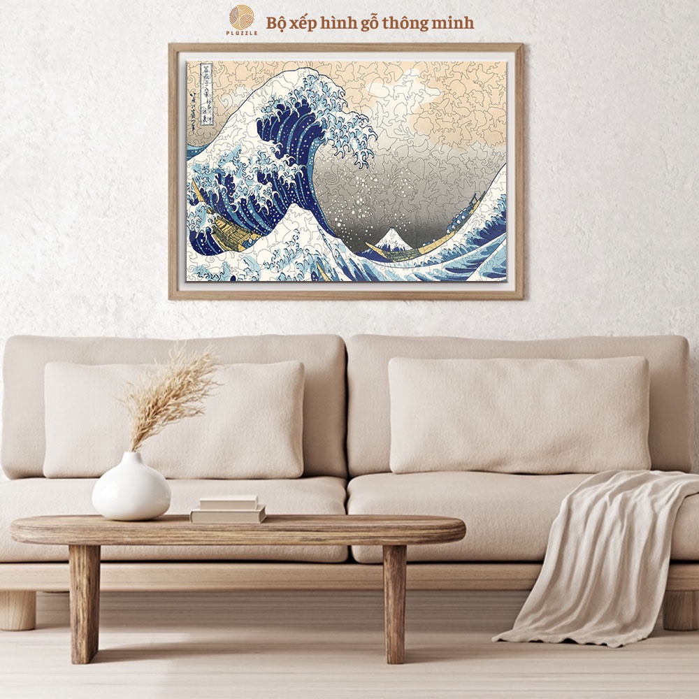 Bộ Xếp Hình Gỗ Thông Minh PLUZZLE hình 500 miếng - PZ242 - The Great Wave off Kanagawa