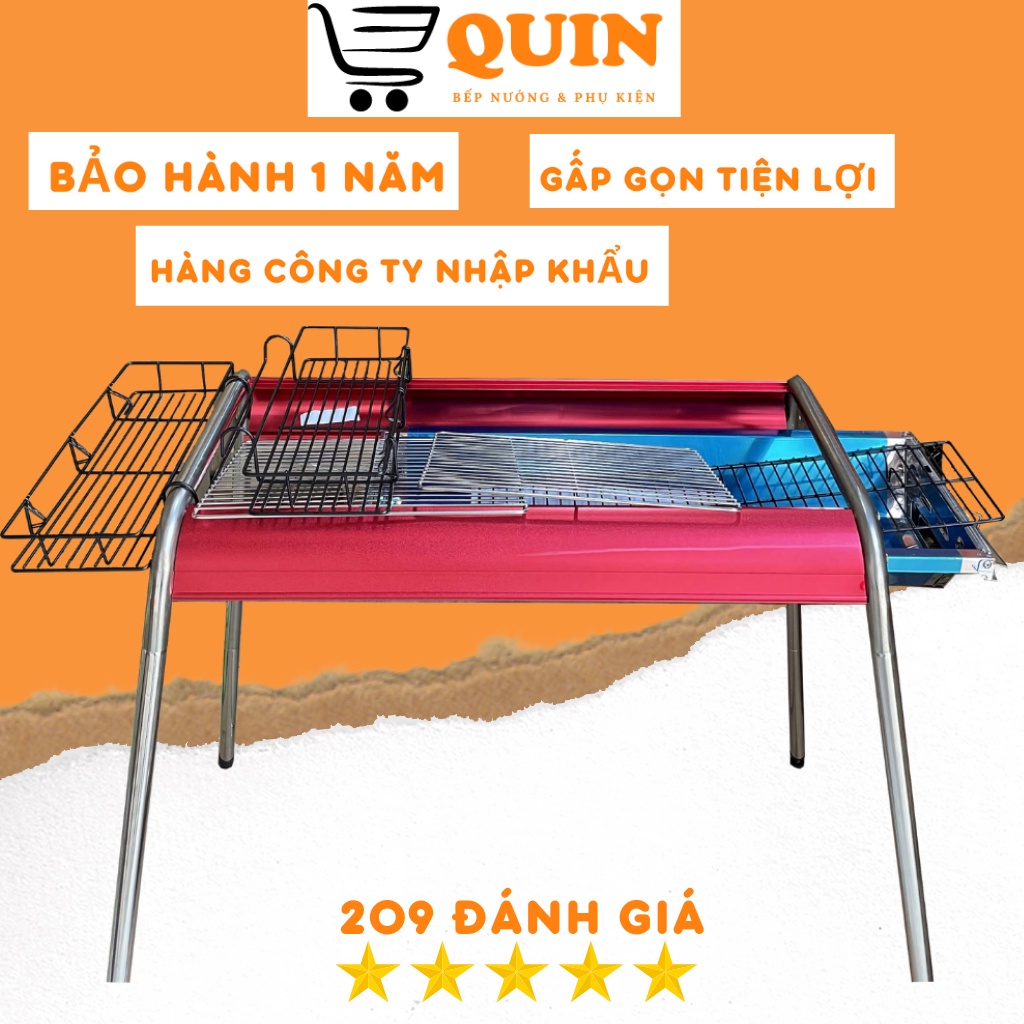 Lò nướng than bếp nướng than inox Model CH4 gấp gọn ngoài trời Hàng công ty cao cấp