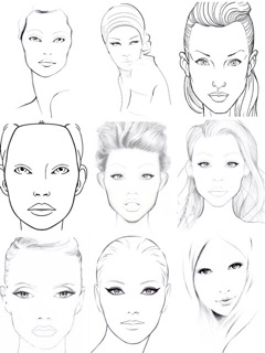 giấy face chart tập makeup
