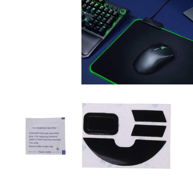DOU 2 Sets 0.6mm Teflon Mouse Skates Mouse Stickers Pad for Razer Lancehead Mouse