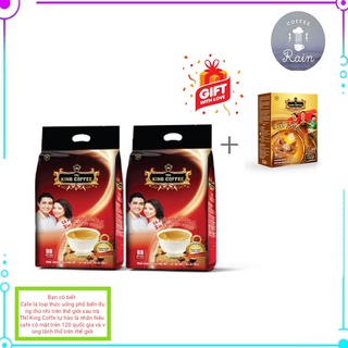 Combo 2 cà phê hòa tan 3in1 king coffee - túi 88 gói x 16g + tặng 1 cà phê hòa tan 3in1 king coffee - hộp 10 gói x 24g