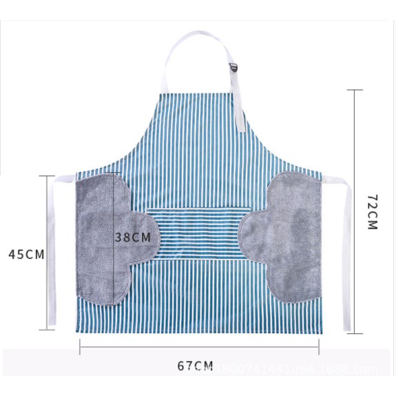 Tạp dề chống thấm KẺ SỌC tiện lợi (70x72cm)- QATE0060