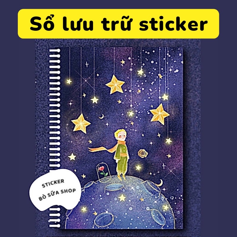 Sổ trống lưu trữ sticker 30 tờ A5 A4 gáy lò xo - Tặng kèm dụng cụ dán Stickerbosuashop