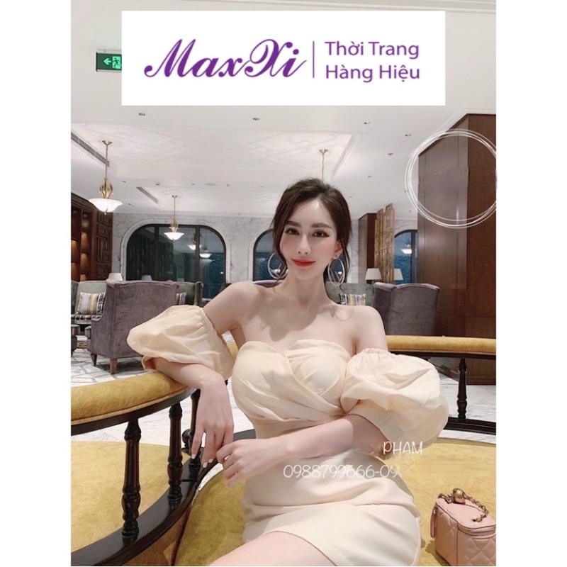 Váy Đầm Trễ Vai Dự Tiệc Tay Bồng Thời Trang
