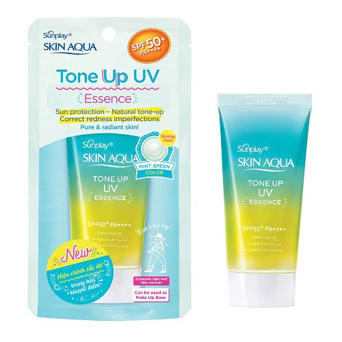 Tinh chất chống nắng nâng tông dành cho da khô/ thường Sunplay Skin Aqua Tone Up UV Essence (Mint Green)