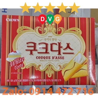 Bánh ngọt couque d'asse white torte crown hộp 128 gram - nhập khẩu hàn quốc