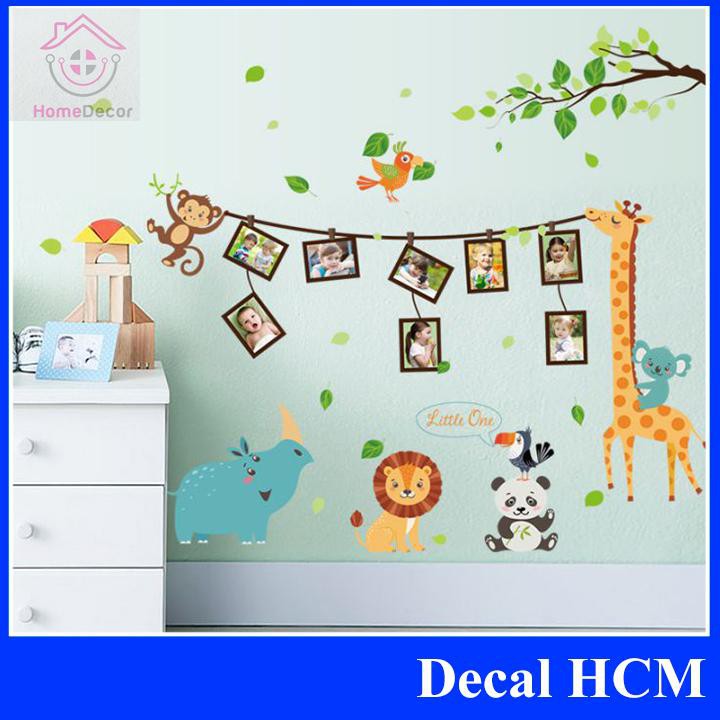 (HCM) Decal dán tường Vườn thú treo ảnh trang trí phòng cho bé- decalhcm