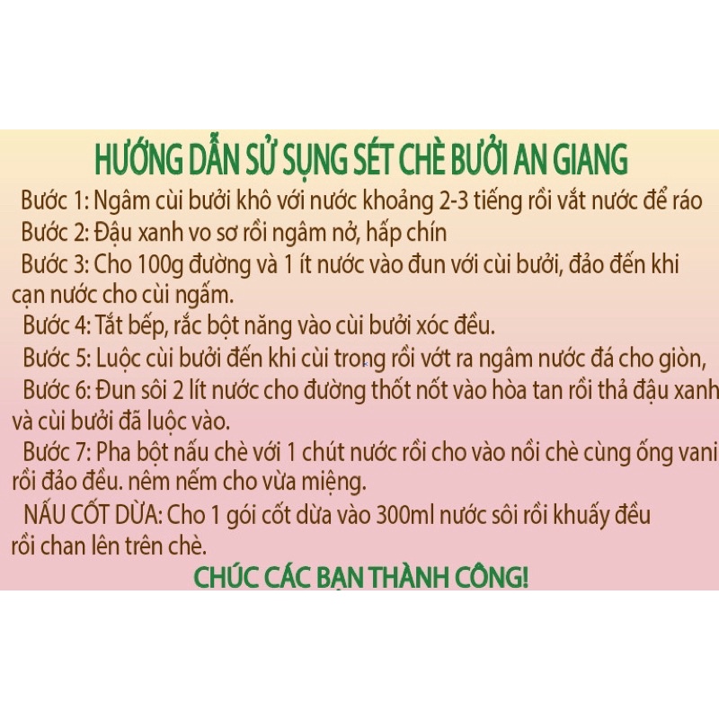Set Nguyên Liệu làm 12 ly Chè Bưởi chuẩn An Giang có kèm cách làm siêu dễ làm