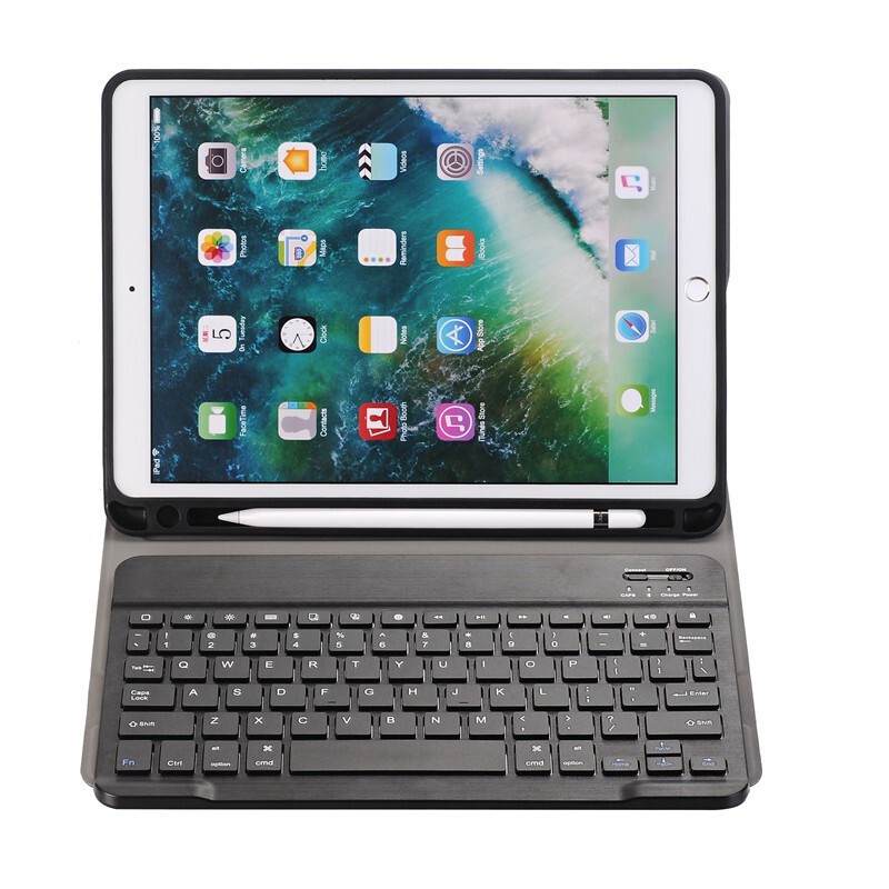 Bao da kèm bàn phím Bluetooth cho iPad Pro 11.0 inch 2020 2021 10.5 10.2 Gen 7 8 9.7 Air Mini 2 3 4 5 6 có khay đựng bút