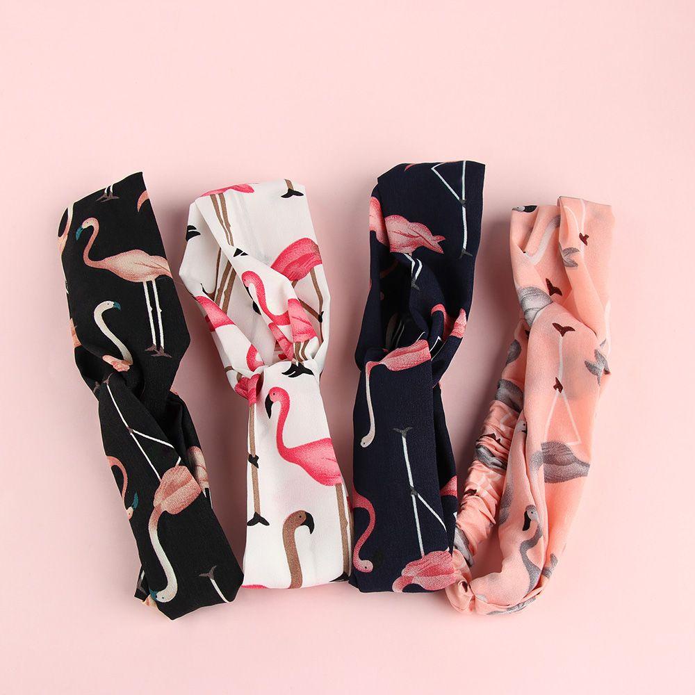 Băng Đô Cài Tóc Bản Rộng In Họa Tiết Chim Hồng Hạc Thời Trang Xuân Hè Cho Nữ