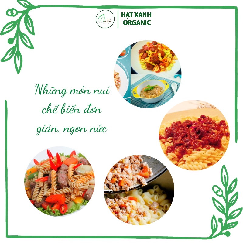Các loại nui hữu cơ cho bé ăn dặm 100g tặng kèm công thức nấu ăn