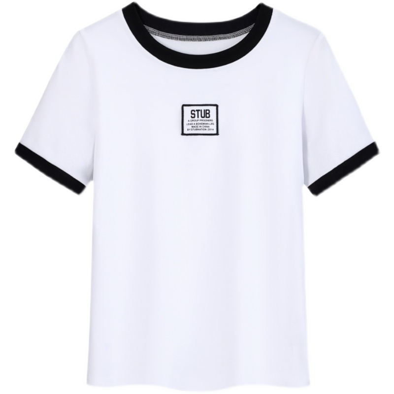 SUXI Áo Thun Cổ Tròn Dáng Rộng In Chữ Đơn Giản Thời Trang Mùa Hè Cho Nữ