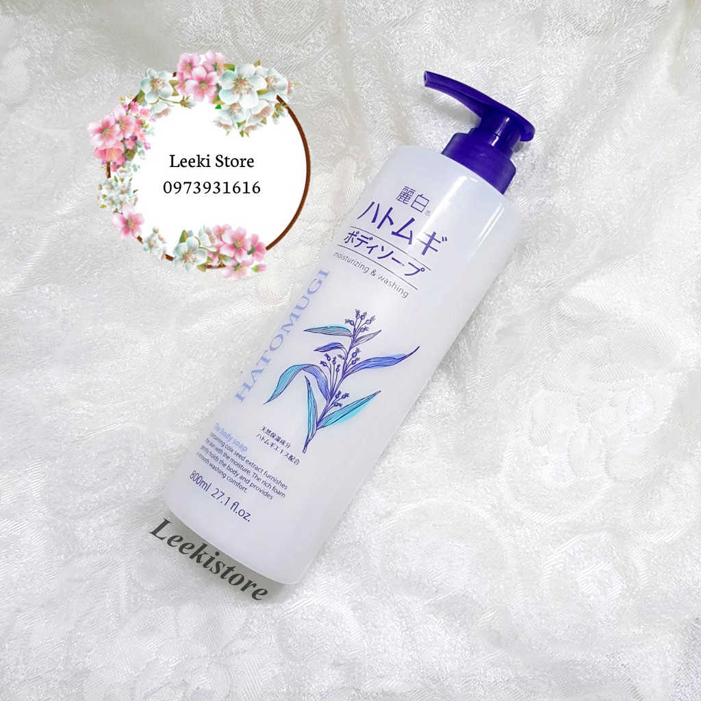 Sữa Tắm Hạt Ý Dĩ HATOMUGI Trắng Da Nội Địa Nhật 800ml