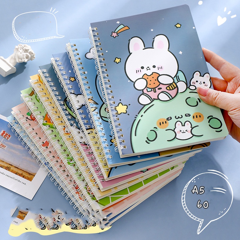 Sổ tay A5 mẫu mới nhất 2022 hoạt hình dễ thương, thiết kế sổ lò so sáng tạo Sindecor