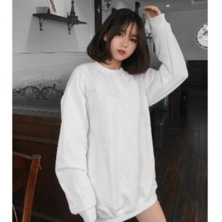 ÁO SWEATER BASIC WHITE TRẮNG TRƠN FORM RỘNG UNISEX
