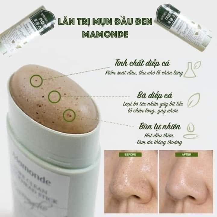 Thanh lăn mụn đầu đen MAMONDE PORE CLEAN BLACKHEAD STICK 18gr