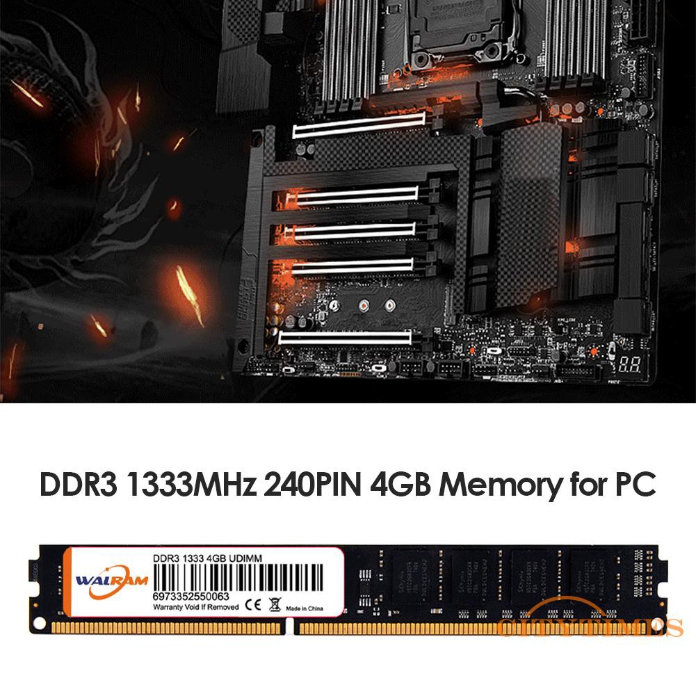 Mô-đun bộ nhớ 240 Pin Máy tính để bàn 4GB DDR3 1333MHz DDRIII RAM