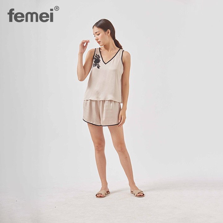 FEMEI - Đồ bộ mặc nhà áo 2 sát nách quần ngắn KDN001