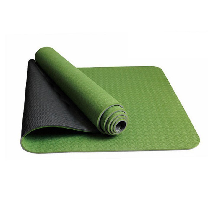 Thảm tập yoga gym 2 lớp TPE Jun Sport dày 6mm, không mùi, chống trơn trượt