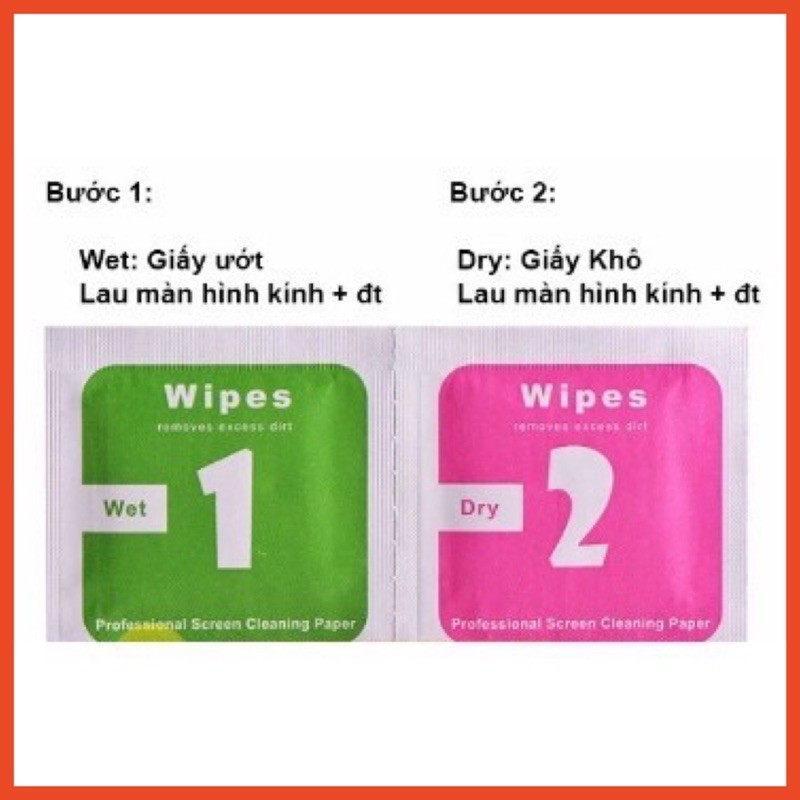 [ Comboo 5 chiếc] Khăn tẩm cồn lau màn hình điện thoại, vệ sinh thân máy