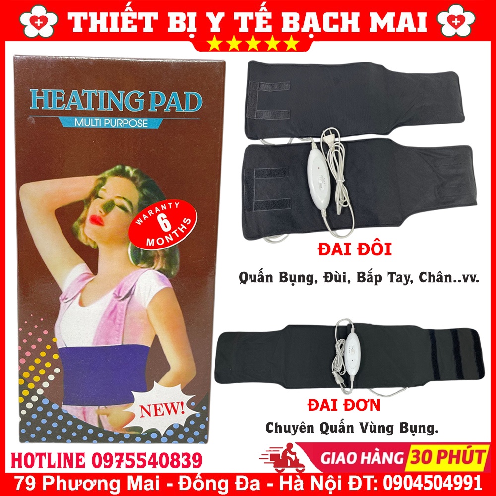 [TẶNG THƯỚC DÂY] Đai Quấn Nóng HEATING PAD Giảm Mỡ BỤNG, ĐÙI, BẮP TAY, BẮP CHÂN [Loại 1, Dây Trắng, Dài]