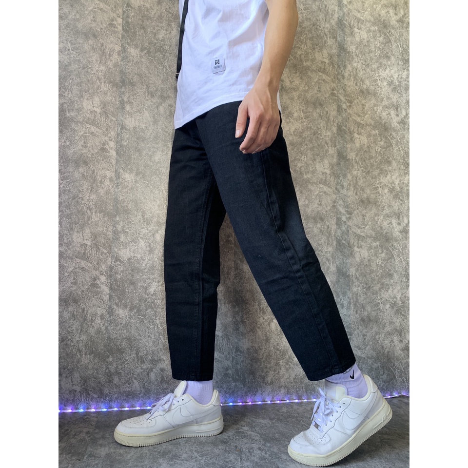 Quần jean đen Baggy ống suông, rộng nam, nữ hottrend hàn quốc 2021 (Mq01) | BigBuy360 - bigbuy360.vn
