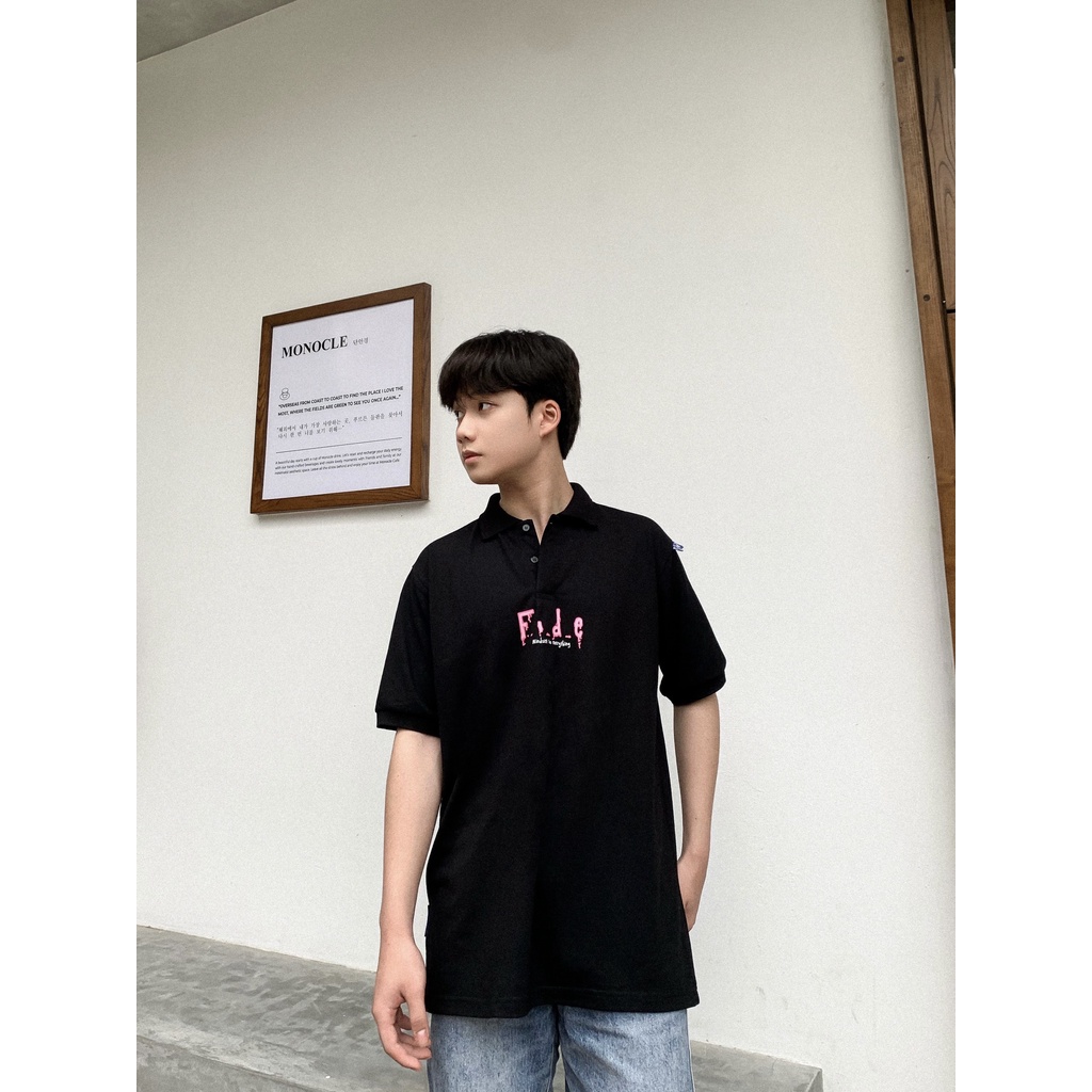 Áo thun tay lỡ FIDE phông unisex nam nữ Signature Cotton oversize form rộng ulzzang POLO ROBIC